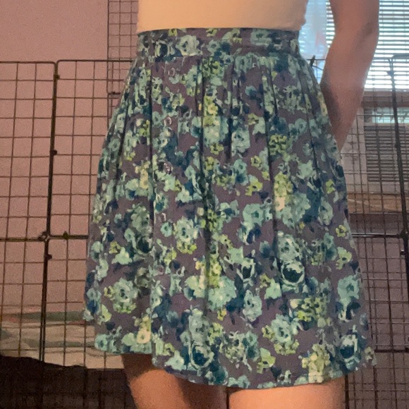 Mossimo XS Blue Flower Skirt - Picture 2 of 6
